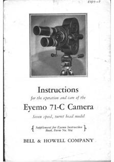 Bell and Howell Filmo 71 C manual. Camera Instructions.